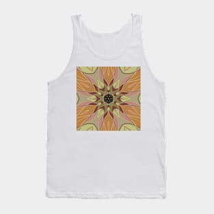 Cartoon Mandala Flower Red Orange and Yellow Tank Top